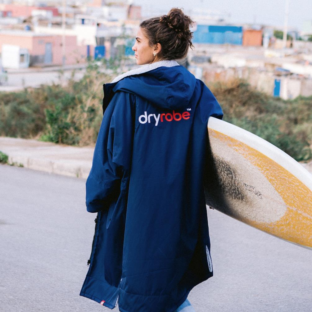 dryrobe Advance Long Sleeve Changing Robe - Navy Blue / Grey Extra Image 6